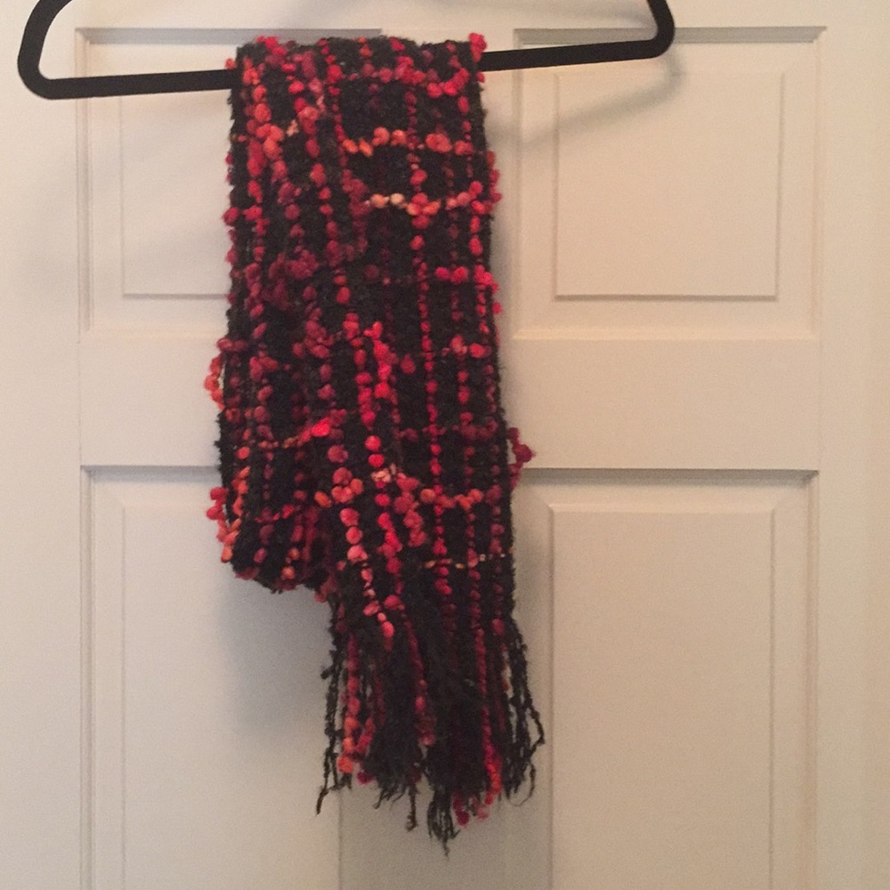 This beautiful red and greyish black scarf